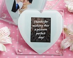 Heart Design Glass Photo Coaster Favors wedding favors