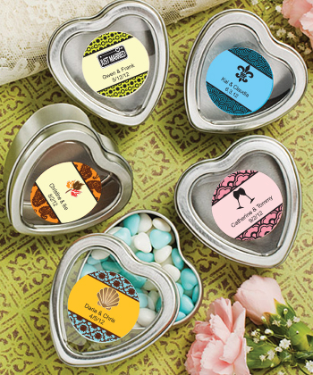 Personalized Expressions Collection Silver Heart Shaped Mint Tins wedding 