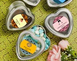 Personalized Expressions Collection Silver Heart Shaped Mint Tins wedding favors