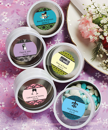 Personalized Expressions Collection White Mint Tin Favors wedding favors
