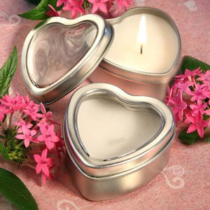 Light For Love Collection Heart Candle Favor Tins wedding favors