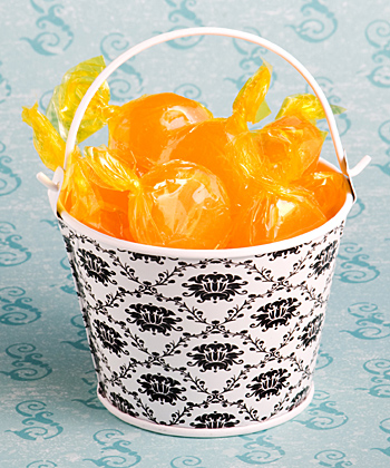 Cute Metal Damask Design Pails wedding favors