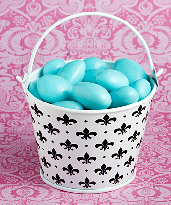 Cute Fleur De Lis Design Metal Pails wedding favors