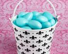 Cute Fleur De Lis Design Metal Pails wedding favors