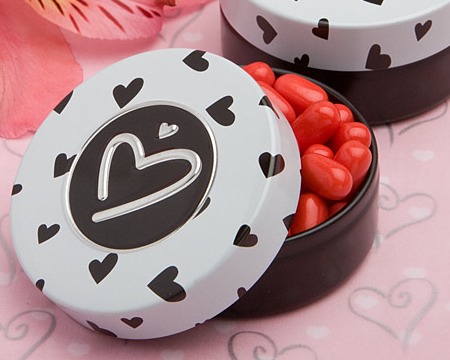 Adorable Heart Themed Mint Tin wedding favors