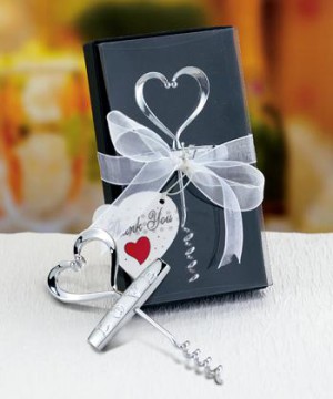 Heart Design Corkscrews wedding favors
