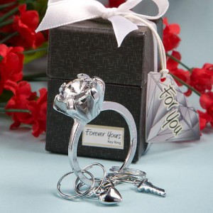 Forever Yours Collection Diamond Ring Design Key Ring Favors wedding favors