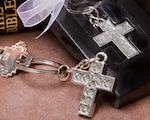 Lustrous Cross Metal Key Chains wedding favors