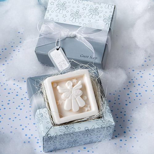 This scented angel soap favor is an elegant design for a Winter Wedding