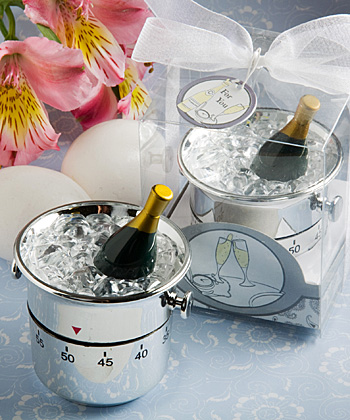Whimsical Champagne and Ice Bucket Kitchen Timer Favors wedding favors