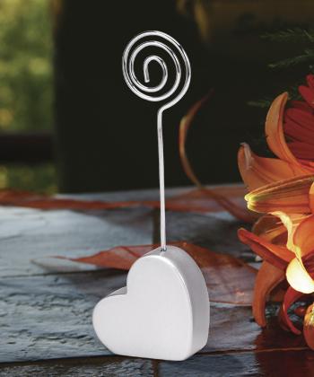 Silver Heart Shaped Place Card Holders wedding favors