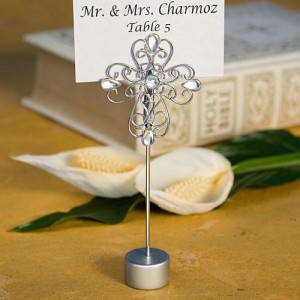 Decorative Cross Design Place Card Holder Favors wedding favors