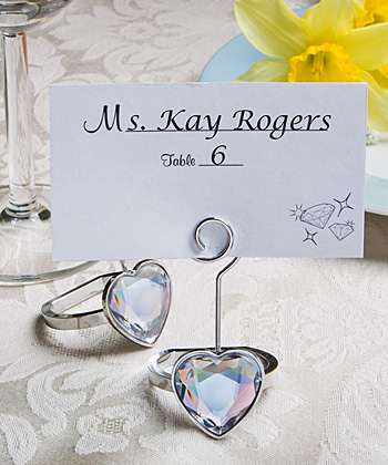 Heart Shaped Engagement Ring Place Card/Photo Holders wedding favors