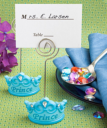 Blue Crown Design Place Card Holders wedding favors