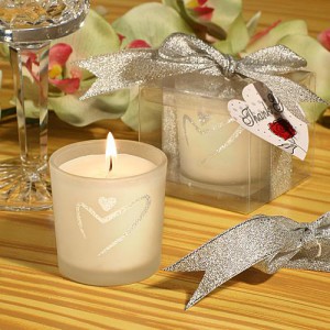 Silver Heart Design Candle Favors wedding favors