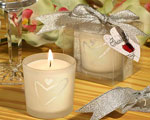 Silver Heart Design Candle Favors wedding favors