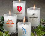 Frosted Glass Candle Holder With Wax wedding favors