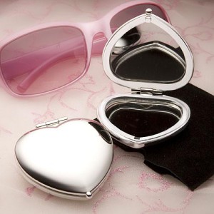 Heart Shaped Compact Mirror Favors wedding favors