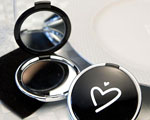Styling Black Heart Design Compact Mirror Favors wedding favors