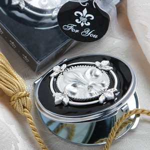 Elegant Reflections Collection Fleur Di Lis Mirror Compacts wedding favors