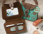 Adorable Mini Teal Handbag Design Beauty Kits wedding favors