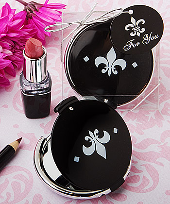 Fleur De Lis Design Mirror Compacts wedding favors