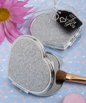 Heart Design Metal Compact Favors wedding favors