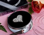 Classy Compacts Collection Heart Design Metal Compact Favors wedding favors
