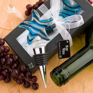 Murano Glass Collection Starfish Design Wine Bottle Stoppers wedding favors