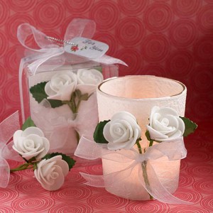 White Rose Candle Favors wedding favors