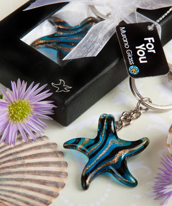 Murano Glass Collection Starfish Keychain Favors wedding favors