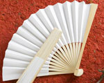Elegant White Folding Fans wedding favors