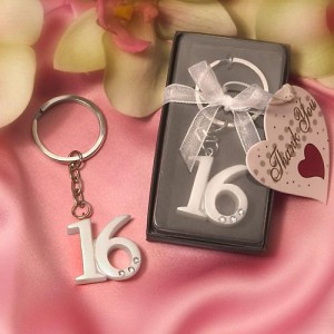 Sweet 16 Key Rings wedding favors