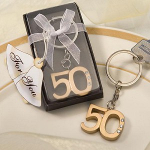 50th Anniversary Key Ring Favors wedding favors