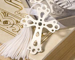Book Lovers Collection Cross Bookmark Favors - Silver wedding favors