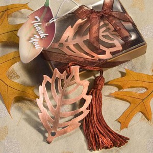 Fall Leaf Bookmark Favor wedding favors