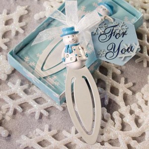 Snowman Bookmarks wedding favors