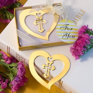 Book Lovers Collection Heart And Cross Design Bookmark Favors wedding favors