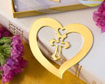 Book Lovers Collection Heart And Cross Design Bookmark Favors wedding favors