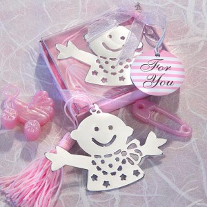 Baby Design Bookmark Favors - Pink wedding favors