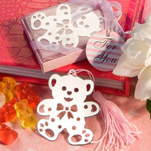Lovable Teddy Bear Design Bookmarks - Pink wedding favors