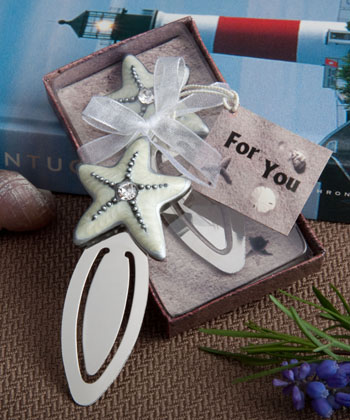 Glistening Starfish Bookmark wedding favors