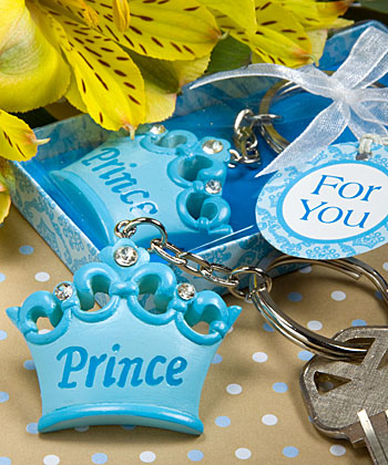 Blue Crown Themed Prince Key Chains wedding favors