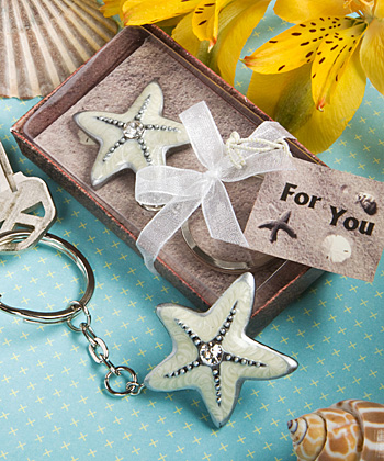 Starfish Design Key Chain Favors wedding favors