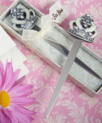 Royal Wedding Collection Crown and Fleur De Lis Design Letter Openers wedding favors