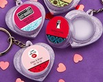 Personalized Expressions Collection Heart Design Lip Balm Key Chains wedding favors