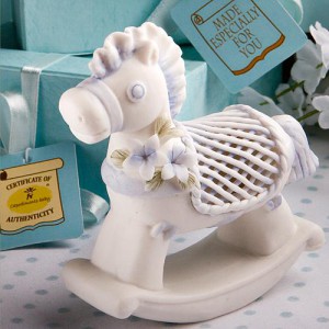 "Capodimonte-baby" Collection Blue Rocking Horse Favors wedding favors