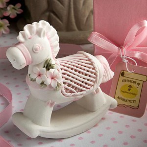 "Capodimonte-baby" Collection Pink Rocking Horse Favors wedding favors