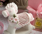"Capodimonte-baby" Collection Pink Rocking Horse Favors wedding favors