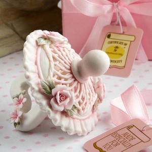 "Capodimonte-baby" Collection Pink Pacifiers wedding favors